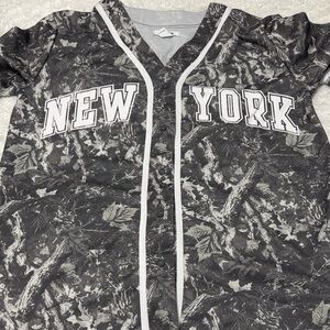 Urban Planet Black and Gray New York women’s Jersey